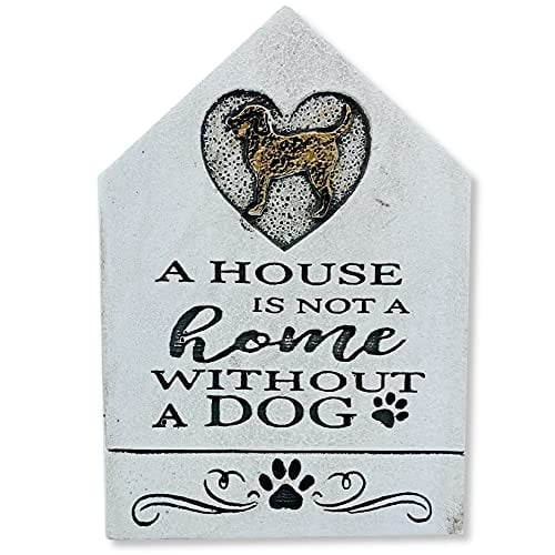 JS Gifts Dog Quote Cement Block Sign, A House is not a Home Without a Dog, 5"
