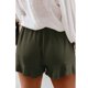 thumbnail image 2 of Pantalones cortos con dobladillo con volantes y bolsillos laterales, cintura media elástica, corte holgado, pantalones cortos con dobladillo con volantes para mujer para fiesta, 2 of 6