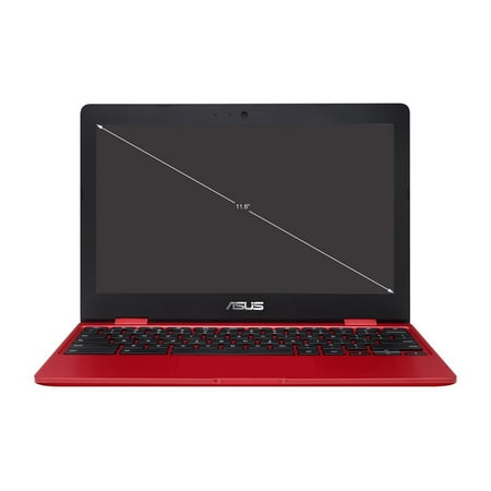 ASUS - 11.6" Chromebook - Intel Celeron - 4GB Memory - 32GB eMMC Flash Memory - Red