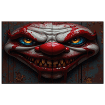 Scary Clown Decoration Horror Face Pumpkin Red Nose for Halloween Party Haunted House Spooky Decoration