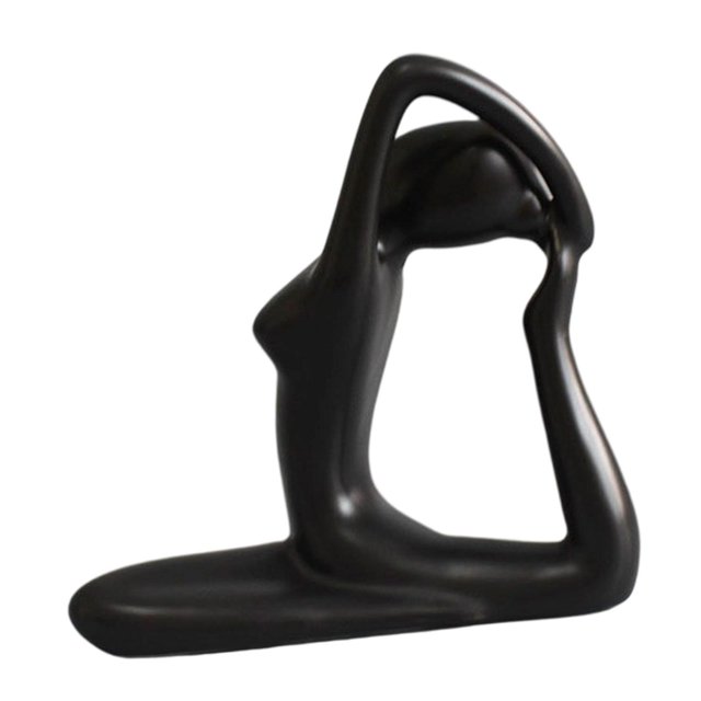 Estatua de una chica haciendo yoga, escultura artística, decoración de mesa, adorno moderno y creativo Estilo D