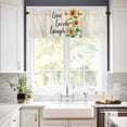 thumbnail image 3 of Live Love Laugh Kitchen Curtains and Valances Set, Sunflower Butterfly Rustic Watercolor Floral Rod Pocket Window Valance Window Curtain Panels for Living Room Bedroom Laundry, 27.5x24in, 3 Pieces, 3 of 7