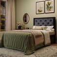 thumbnail image 2 of Amolife Twin Size Bed Frame with Upholstered Headboard and Elevated Footboard, 12.5" Under-Bed Storage Space, No Box Spring Needed, Black, 2 of 9