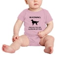 thumbnail image 2 of Warning: Protected by A Gordon Setter Dog Funny Baby Clothes Unisex (Pink,12-18 Months), 2 of 5