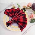 thumbnail image 2 of Efavormart 5 Pack | 15"x15" | Buffalo Plaid Napkins  | Checkered Gingham Polyester Napkin for Wedding Bridal Shower Birthday Party - Black/Red, 2 of 11