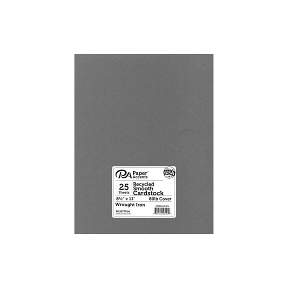 Paper Accents Cardstock 8.5"x 11" Recycled 65lb Wrought Iron 25pc