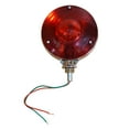 thumbnail image 2 of APSMOTIV Waterproof Round Red/Red Double Face Lights Assembly with 12v Bulbs Compatible for Truck Trailer SUV RV Fender Stop Turn Tail and Parking Light, Chrome Die Cast Housing, 2 of 5