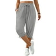 thumbnail image 3 of WellSize Plus Size Capris Pants for Women Lightweight Casual Joggers with Pockets Loose Fit High Waisted Pants, 3 of 8