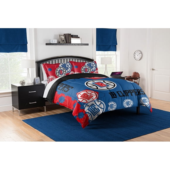 Clippers Juego Oficial De Edredón Y Fundas De Almohada Hexagon Fullqueen De La Nba 86 X 86 (D0102H94D3U)