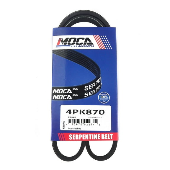 MOCA AUTOPARTS 4PK870 Serpentine Belt Fit for 2007-2010 BMW X5 4.8L & 1990-1994 Hyundai Excel 1.5L & 1998-2002 Toyota Tacoma 2.4L 2.7L 3.4L