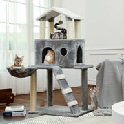 PAWZ Road 46.5" Cat Tree Tower Play House with Deluxe Condo and Hammock, Gray