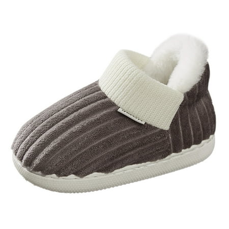 

PINQI Unisex Child Home Shoes Kids Home Slippers Girls Boys Slippers Cotton Comfy House Slippers Bedroom Home Slippers Winter Warm Indoor Shoes(Off-White 3.5-4 Years )