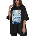 thumbnail image 4 of Plus Size Shirt for Women Black Tops for Women Oversized Short Sleeves Shirt for Women Ice And Snow Forest1 T Shirt Crewneck Shirt for Women L, 4 of 5