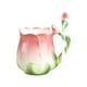 thumbnail image 5 of Taza de café Flower Copa de beber taza de la mañana 320 ml de rosa con cuchara para bebidas calientes café con leche café café leche rojo, 5 of 8