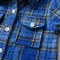 thumbnail image 6 of Shldybc Toddler Boys Girls Flannel Shirt Jacket Plaid Jacket Long Sleeve Lapel Button Down Shacket Fall Shirt Coat Outwear( Blue, 5-6 Years ), 6 of 9