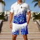 thumbnail image 1 of WILLBEST Conjunto Deportivo de Verano con Estampado de Letras Europeas para Hombre, con Camisa de Manga Corta y Pantalones Cortos con Bolsillo, 624, 1 of 5