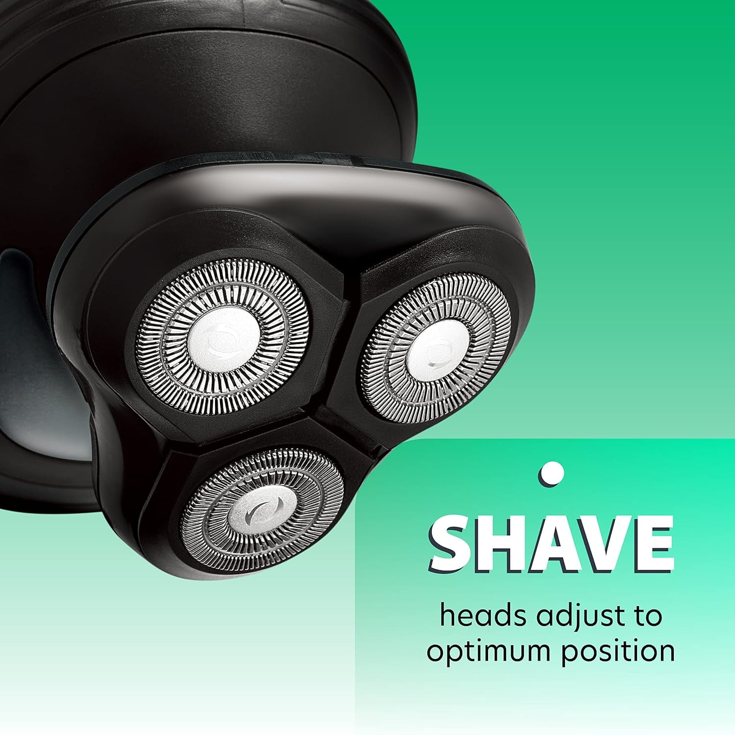 Chargeworx Groom Essentials Cordless 3D Rotary Men’s Face & Head Electric Shaver with LED Light, Black GEMS106