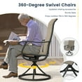 thumbnail image 5 of Vicllax Outdoor Dining Chair Patio Swivel Chairs Set of 2 Rocking Metal Textilene Fabric, Brown, 5 of 9