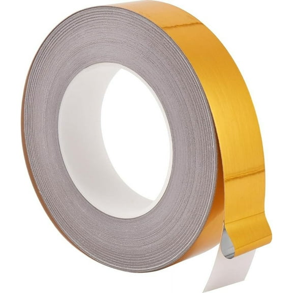55Yards x 1.18" Gold Metalized Polyester Film Tape Foil Peel and Stick Self-Adhesive Wall Molding Trim with Mirror-Like Finish for Cars Detailing Accent Wall Graphic diy