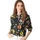 thumbnail image 3 of INSPIRE CHIC Blusa Floral De Manga Larga Con Lunares Y Escote Con Volantes Para Mujer Negro S, 3 of 6