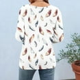 thumbnail image 5 of MaFYtyTPR 3/4 Sleeve Shirts for Women Fashion Printed T-shirt Round Neck Leisure Loose Comfy Tops, 5 of 5
