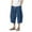 Navy, variant on Mens Plus Size Cotton Capri Pants Summer Casual Loose Baggy Capris Pants Elastic Waist Pants for Men