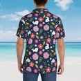 thumbnail image 6 of Goofa Floral Rabbit Hawaiian Shirt for Men, Unisex Summer Beach Casual Short Sleeve Button Down Shirts,Aloha Tropical Floral print shirt-Small, 6 of 9