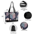 thumbnail image 2 of FORMRS Canvas Laptop Tote Bag for Women with 15.6" Computer Compartments Shoulder Handbag, Dark Cubes, 2 of 7