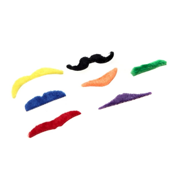 7 pièces auto-adhésif fausse barbe moustache accessoires de déguisement  drôle fête moustache assortiment mascarade multicolore 