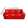 thumbnail image 3 of Cinvoph Christmas Couch Covers Washable, Warm Soft Reindeer Slipcovers for 2-3 Cushion Sofa, Non Slip Jacquard Sofa Cover Furniture Protector Decor for Winter Xmas Living Room, Red, 3 of 6