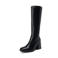 thumbnail image 1 of Botas DREAM PAIRS Altas con Tacón Grueso y Punta Cuadrada Negras, 1 of 8