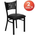thumbnail image 2 of Flash Furniture 2 Pack HERCULES Series Black Coffee Back Metal Restaurant Chair - Black Vinyl Seat, 2 of 7