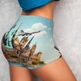 thumbnail image 4 of Salouo Iconic Global Landmarks Print Women's Athletic Shorts,Booty Shorts Biker Shorts High Waisted Elastic Workout Shorts for Yoga Gym Running Sports-Large, 4 of 8