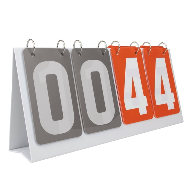 TOPTIE 4-Digital Portable Score Keeper PVC Flip Scoreboard for College Softball Game (Grey VS Red Card)