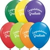 Qualatex 11" Round Balloons, Graduation Script Carnival Assortment - Pack of 50