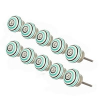 Mascot Hardware Ringed 1-4/7 In. Green And Black Round Cabinet Knob - Pack of 10