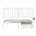 thumbnail image 2 of Zen Zone Bed with Footboard & Drawers - Solid Wood Platform Bed Frame - White Finish, 2 of 6
