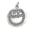 thumbnail image 1 of Sterling Silver 24" .8mm Box Chain "I LOVE BASEBALL" Pendant Necklace, 1 of 2