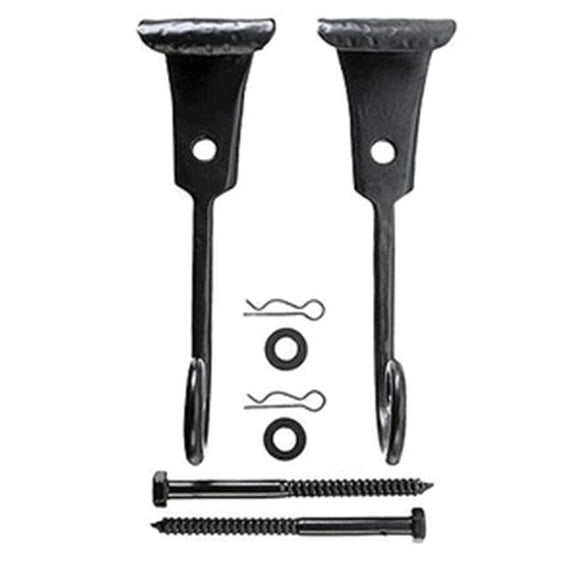 88-266 Pair of Forged Iron Charleston Style Shutter Dogs - Lag Mounted