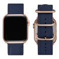 thumbnail image 2 of WFEAGL Apple Watch Band Genuine Leather iWatch Replacement Strap 42mm 44mm Dark Blue/Rose Gold, 2 of 8