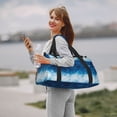 thumbnail image 6 of Rateoe Blue Glitter Sparkles Pattern Gym Bag for Women, Duffle Bag for Travel with Wet Pocket, Carry on Weekender Bags for Women, Water Resistant Travel Bag Duffel Bag, 6 of 7