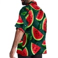 thumbnail image 3 of Watermelon Men's Short Sleeve Casual Printed Button Down Beach Shirt - Summer Unisex Top, 3 of 6