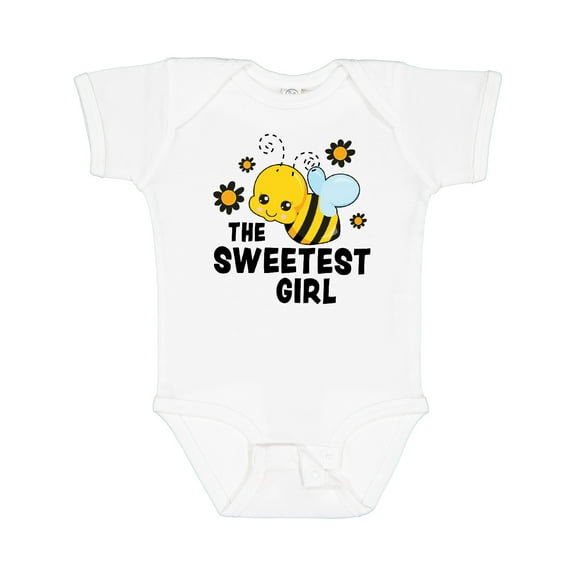 Inktastic The Sweetest Girl with Bee and Honey Combs Boys or Girls Baby Bodysuit