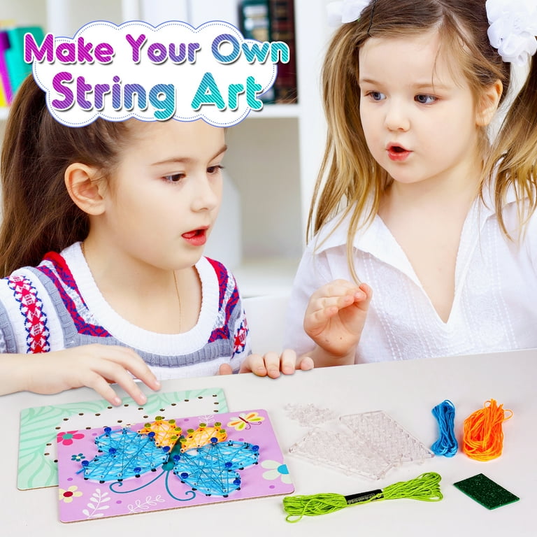 String Art Craft Kit for Kids, Triple Art Project for Girls and