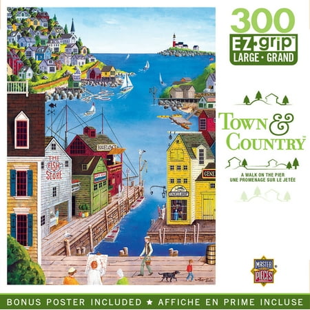 UPC: 0705988316753 | MasterPieces 300 Piece EZ Grip Jigsaw Puzzle – A Walk on the Pier – 18 x24