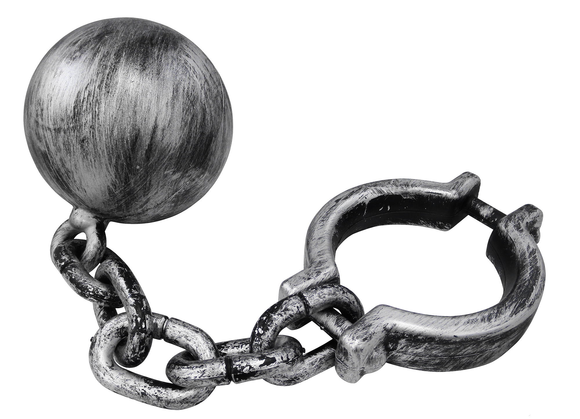 Nicky Bigs Novelties Adult Ball and Chain Leg Shackle Convict Prisoner Inmate Costume Accessory Prop, Adult Unisex, Size: 19.5, Silver