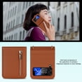 thumbnail image 2 of Allytechgroup Wallet Case for Samsung Galaxy Z Flip 4 with Crossbody Strap, Premium PU Leather Zipper Pocket Shockproof Cards Holder Phone Case for Women Girls, Brown, 2 of 8