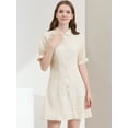 thumbnail image 3 of INSPIRE CHIC Robe-Chemise Décontractée pour Femme à Manches Courtes, Couleur Unie, Boutonnée, 3 of 4
