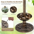 thumbnail image 6 of Gymax Solar Bird Bath Standing Pedestal Birdbath & Feeder Combo w/ Lotus Leaf Bowl Antique Bronze, 6 of 10