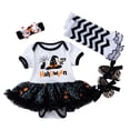 thumbnail image 3 of Toddler Baby Girls Outfits My First Halloween Letter Witch Hat Tutu Skirt Dress Set with Headband and Socks Clothes Set for Infants 3-6 Months, 3 of 5